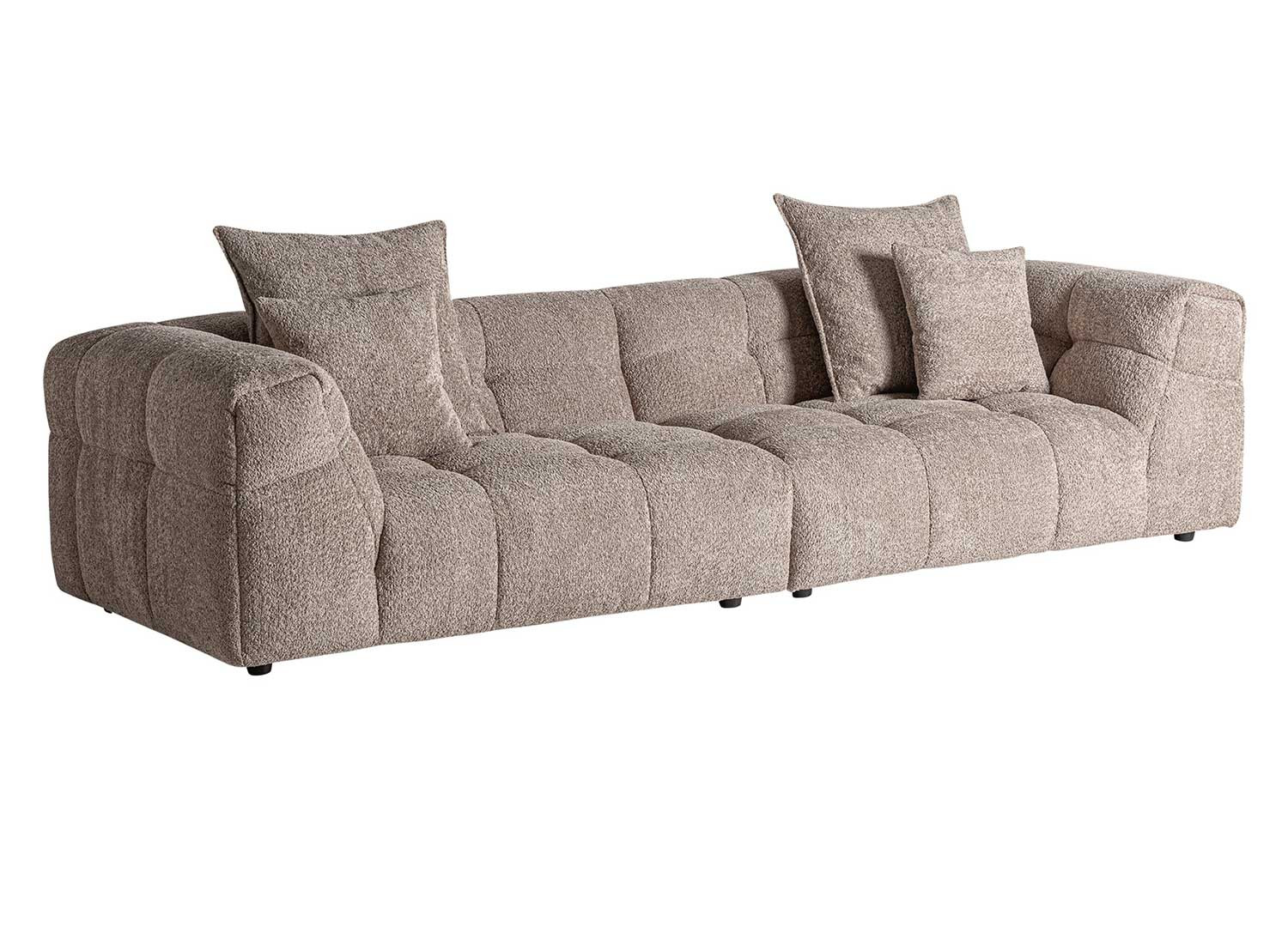 Canapé 4 places tissu bouclé marron 284 cm Libra