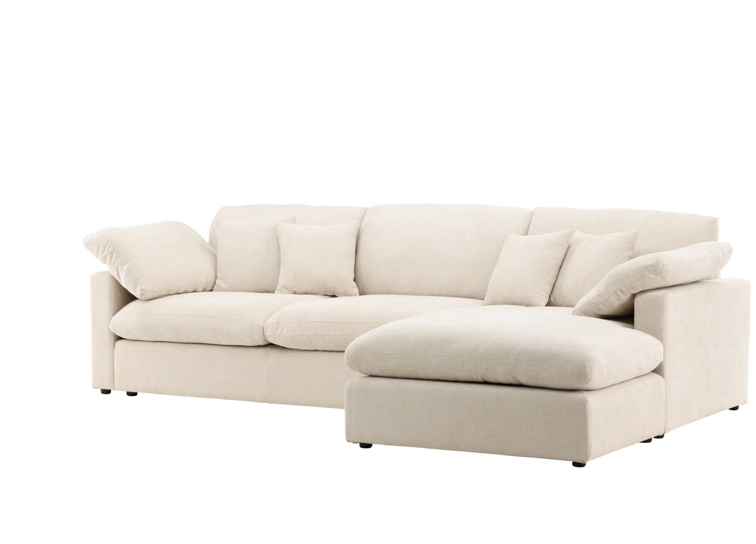 Canapé d'angle Amalfi tissu beige angle réversible cm vu sous un autre angle