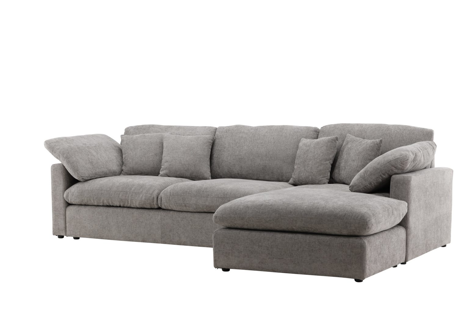 Canapé d'angle Amalfi tissu gris foncé angle réversible cm vu sous un autre angle