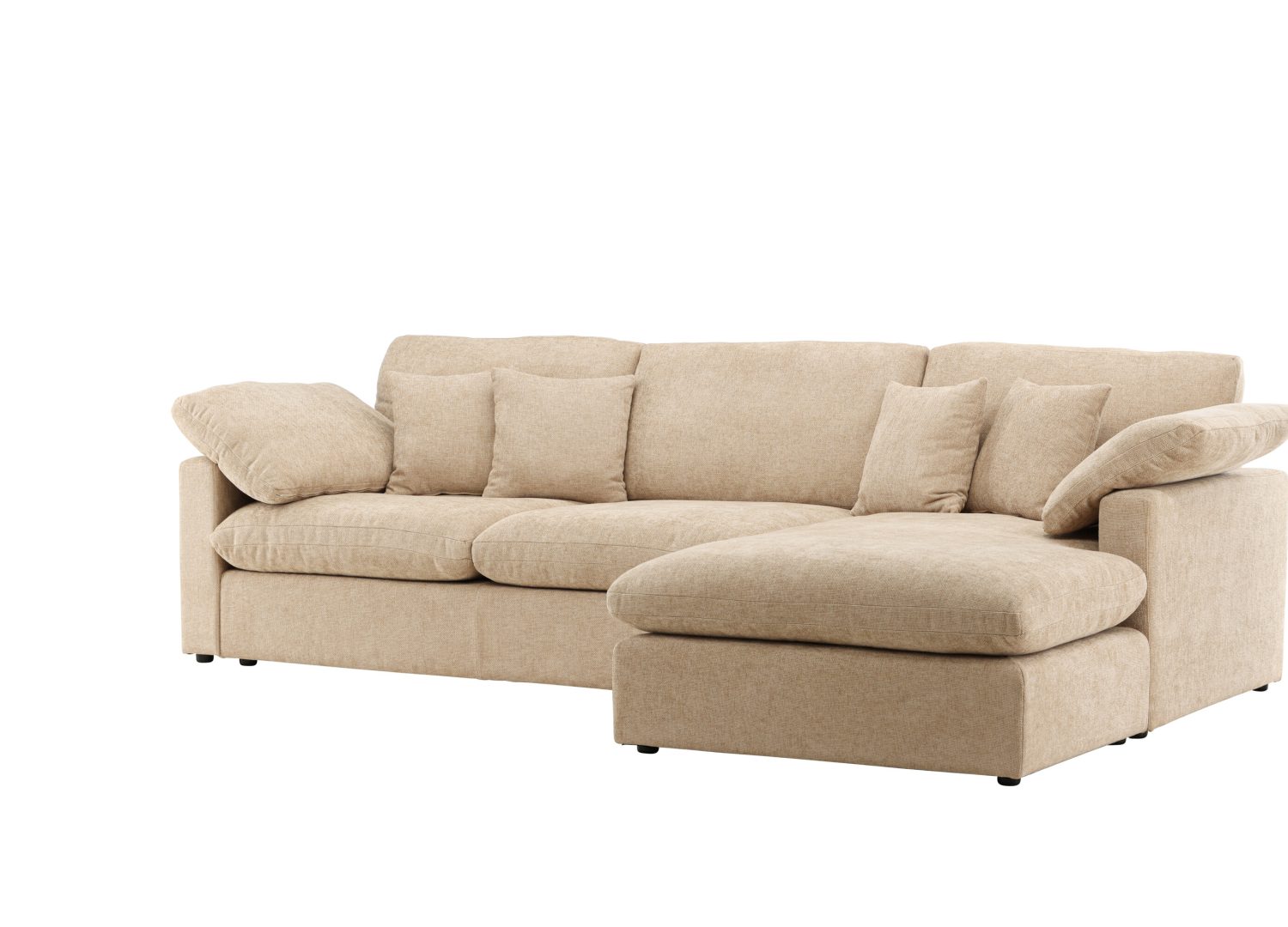 Canapé d'angle Amalfi tissu sable angle réversible cm vu sous un autre angle
