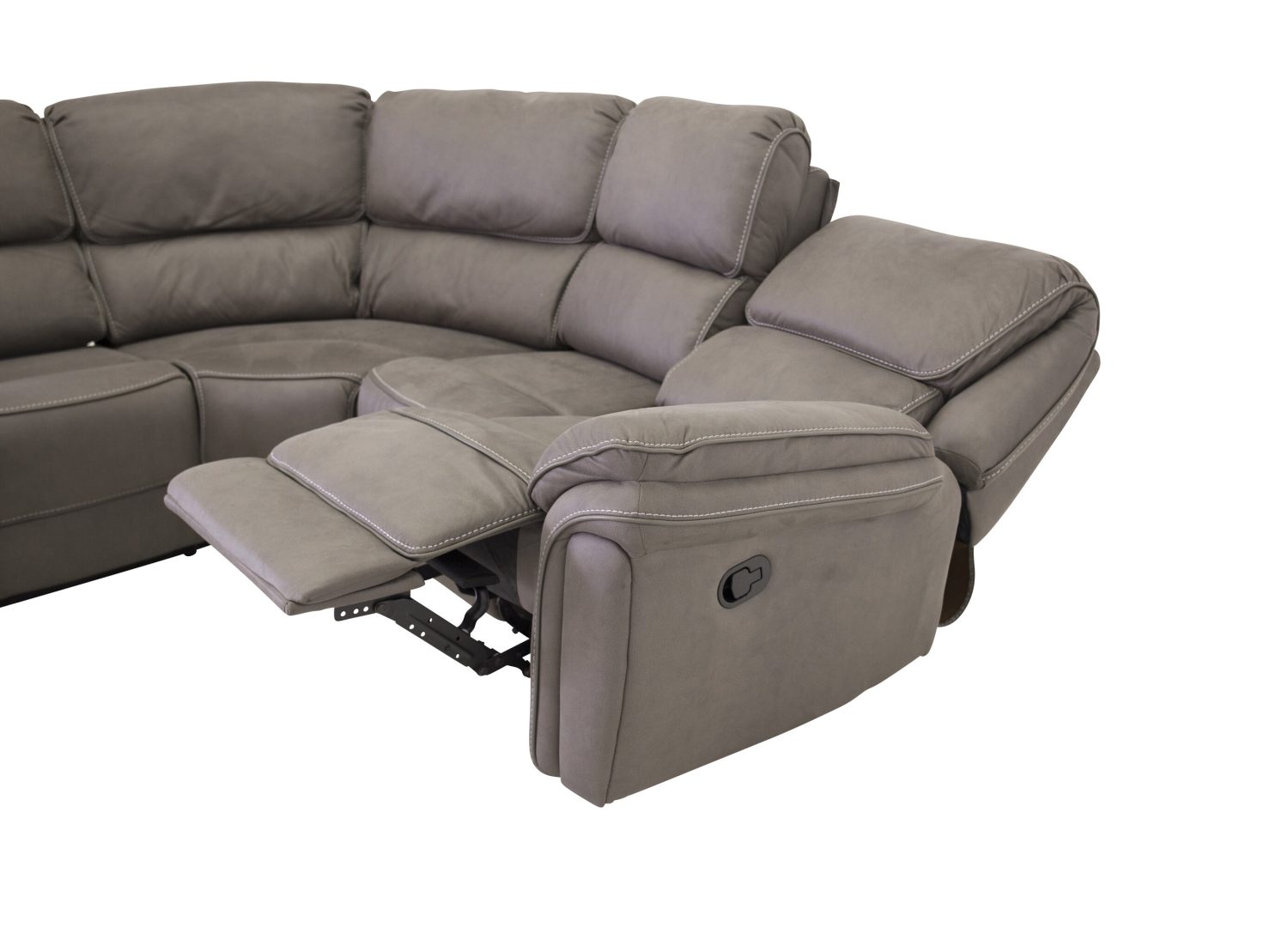 Canapé d'angle relax Saranda microfibre gris cm vu sous un autre angle