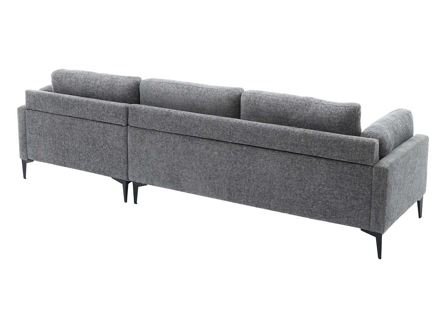 Canapé d'angle tissu texturé chenille gris Elion