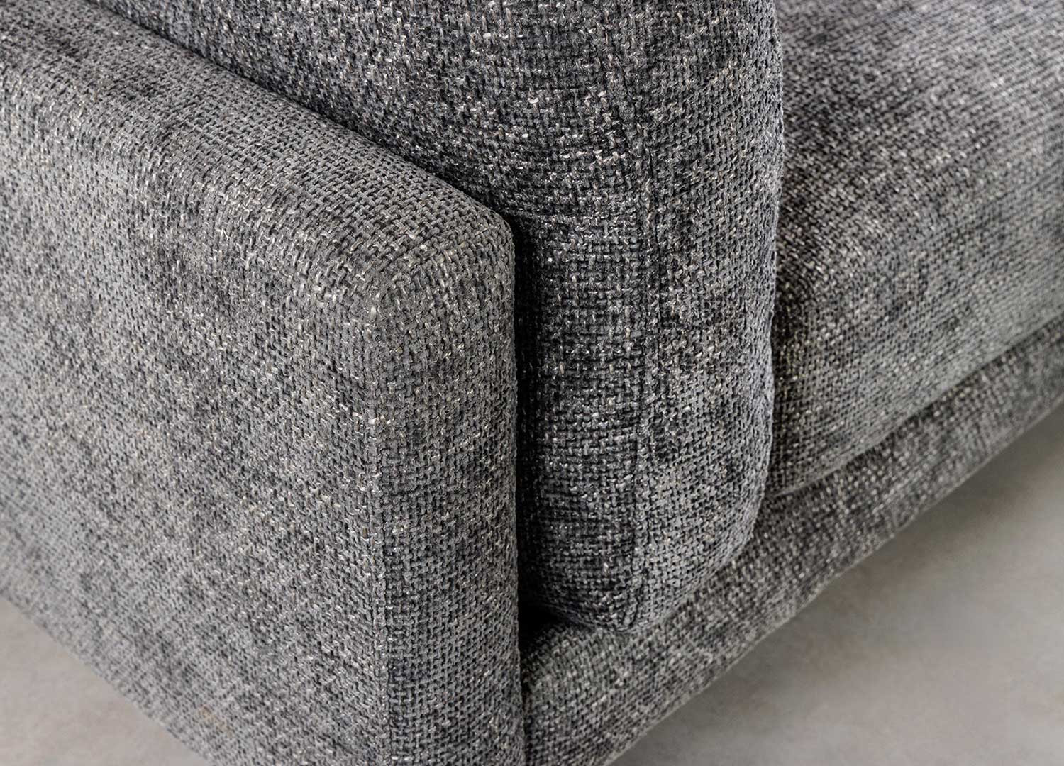 Canapé d'angle tissu texturé chenille gris Elion