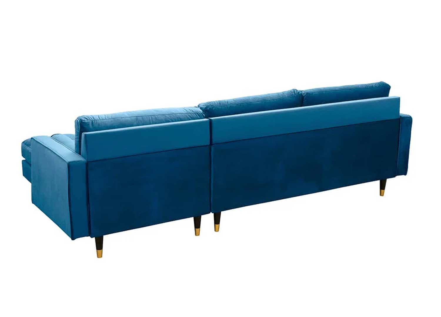 Canapé d'angle velours bleu canard 260 cm Anatole