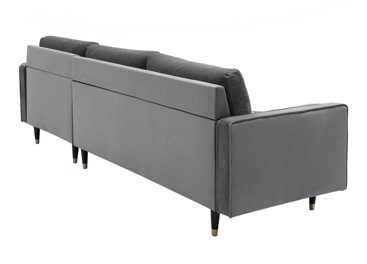 Canapé d'angle velours gris 260 cm Anatole