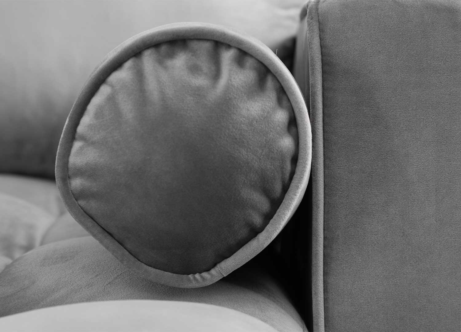 Canapé d'angle velours gris 260 cm Anatole