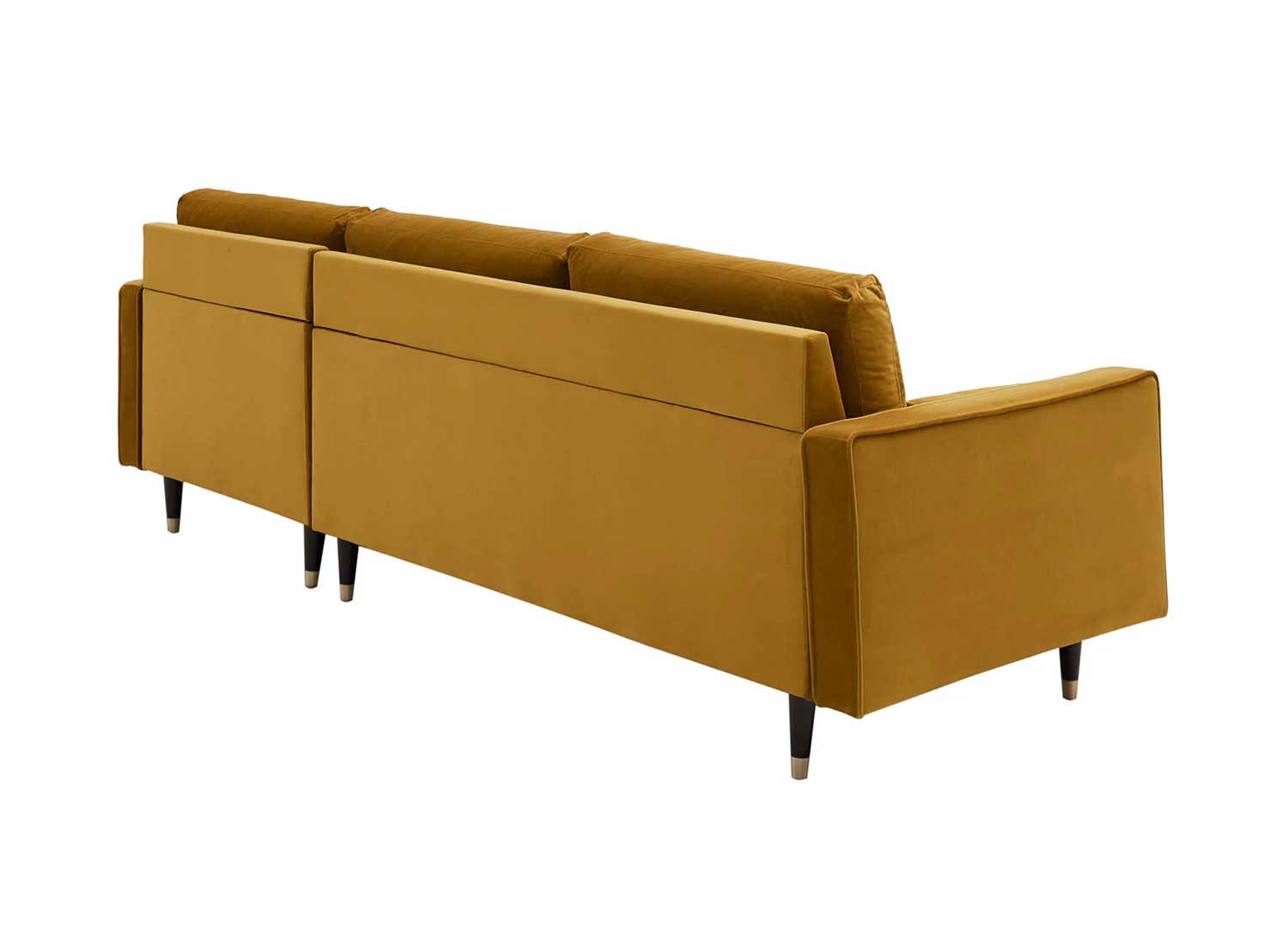 Canapé d'angle velours jaune 260 cm Anatole