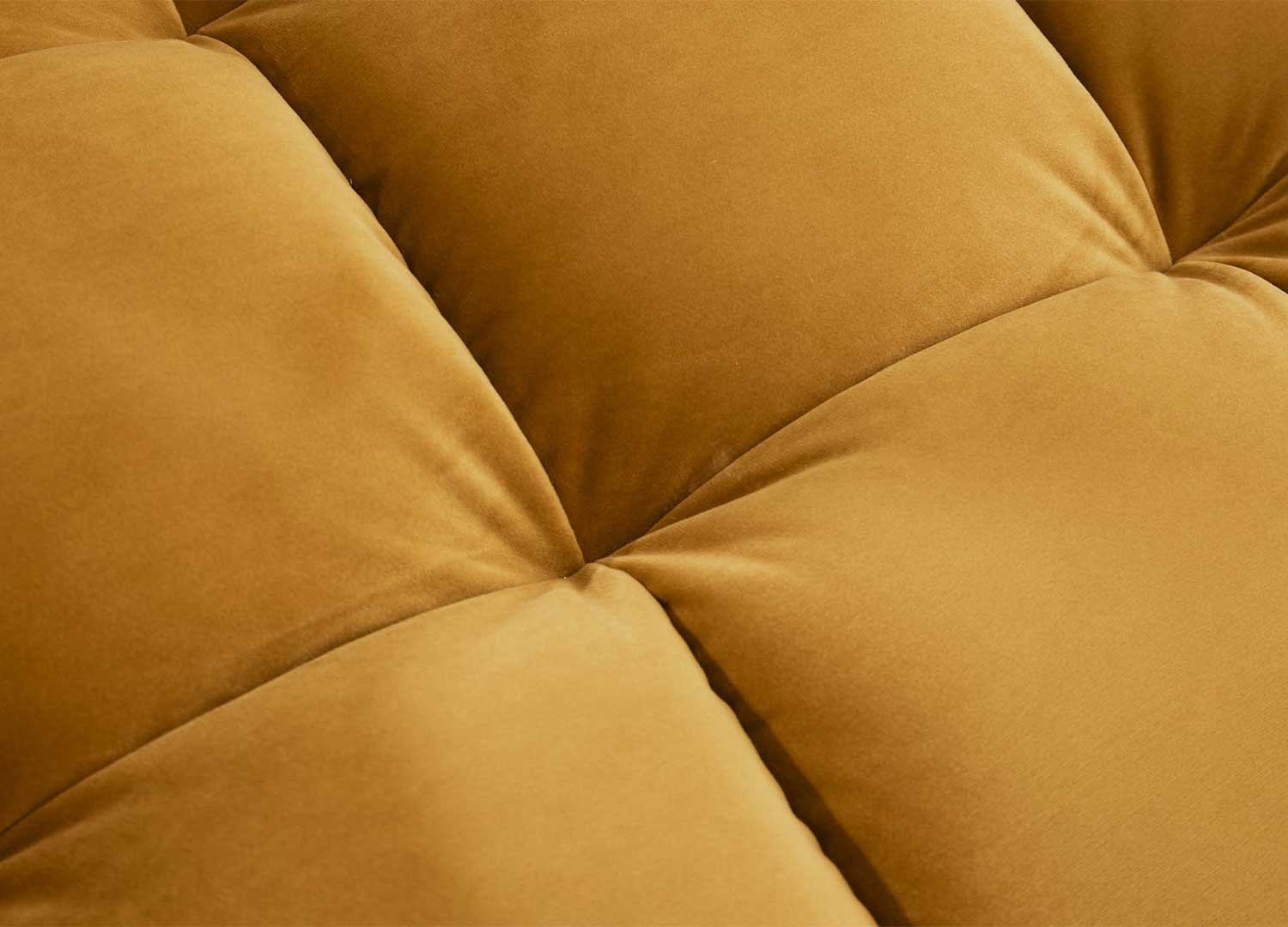 Canapé d'angle velours jaune 260 cm Anatole