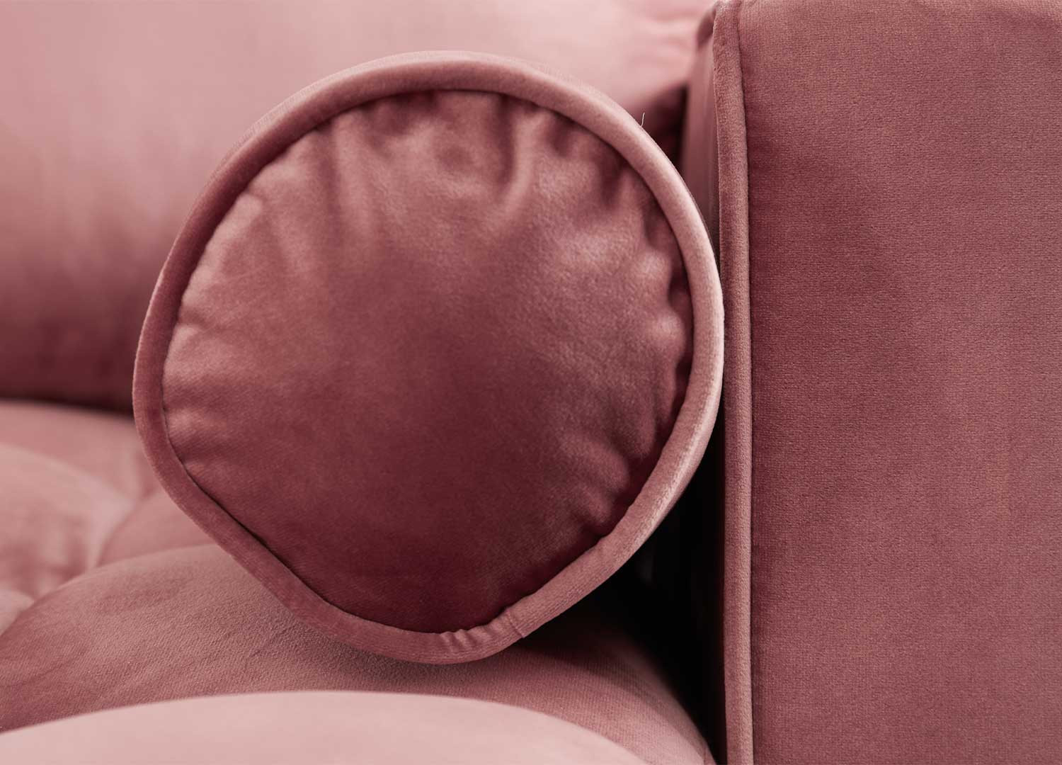 Canapé d'angle velours rose 260 cm Anatole