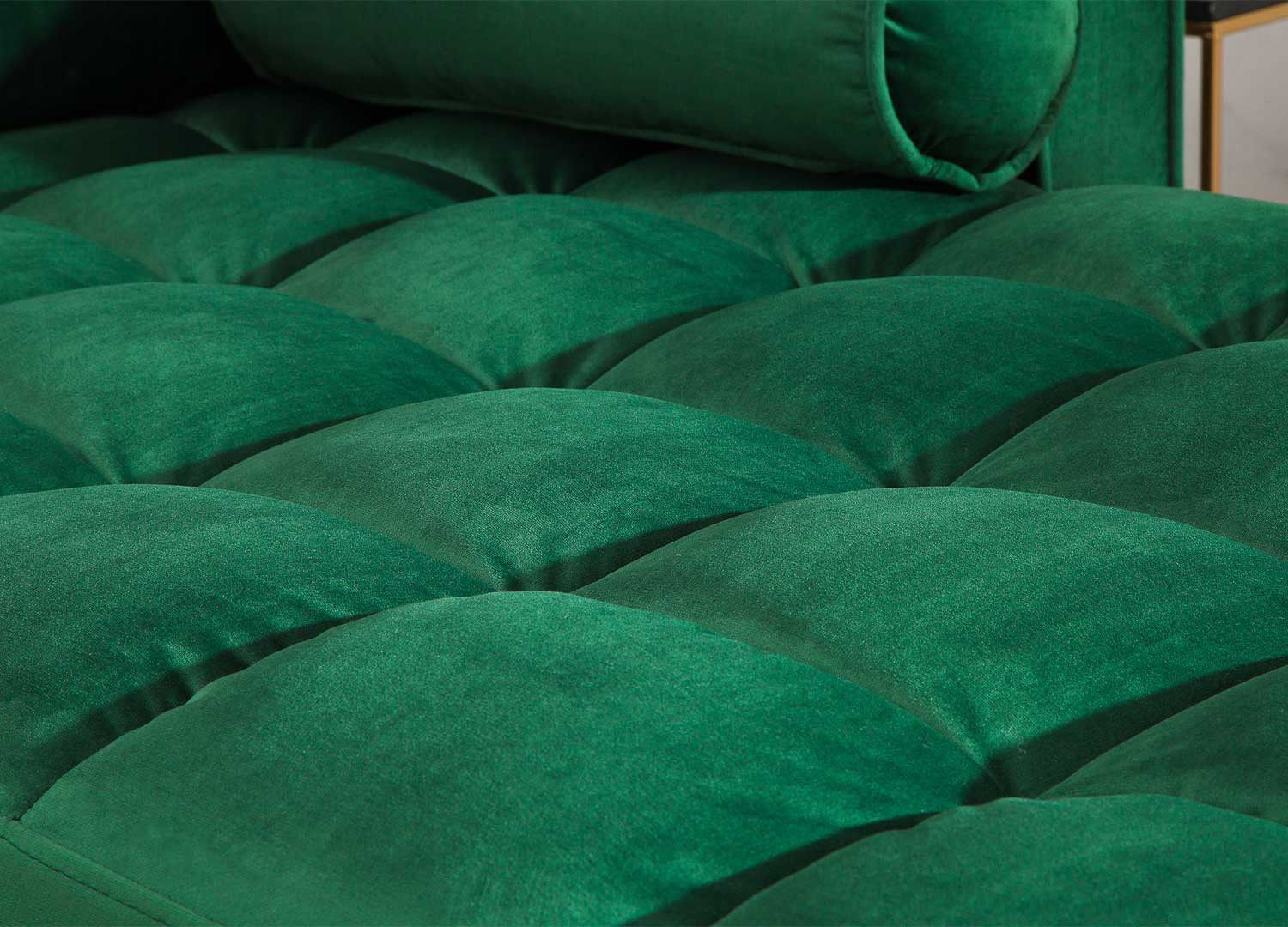 Canapé d'angle velours vert 260 cm Anatole