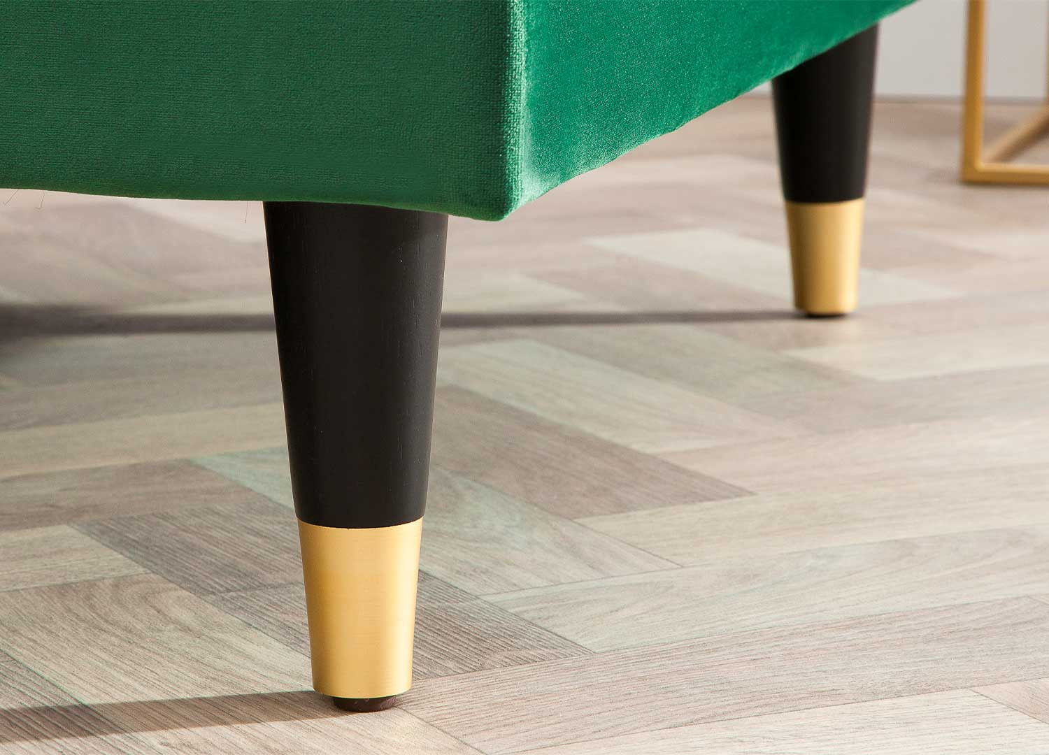 Canapé d'angle velours vert 260 cm Anatole