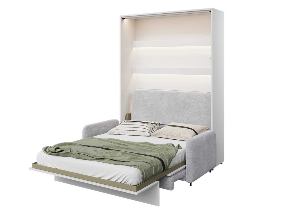 Canapé gris pour lit escamotable vertical 140x200 cm Bed Concept