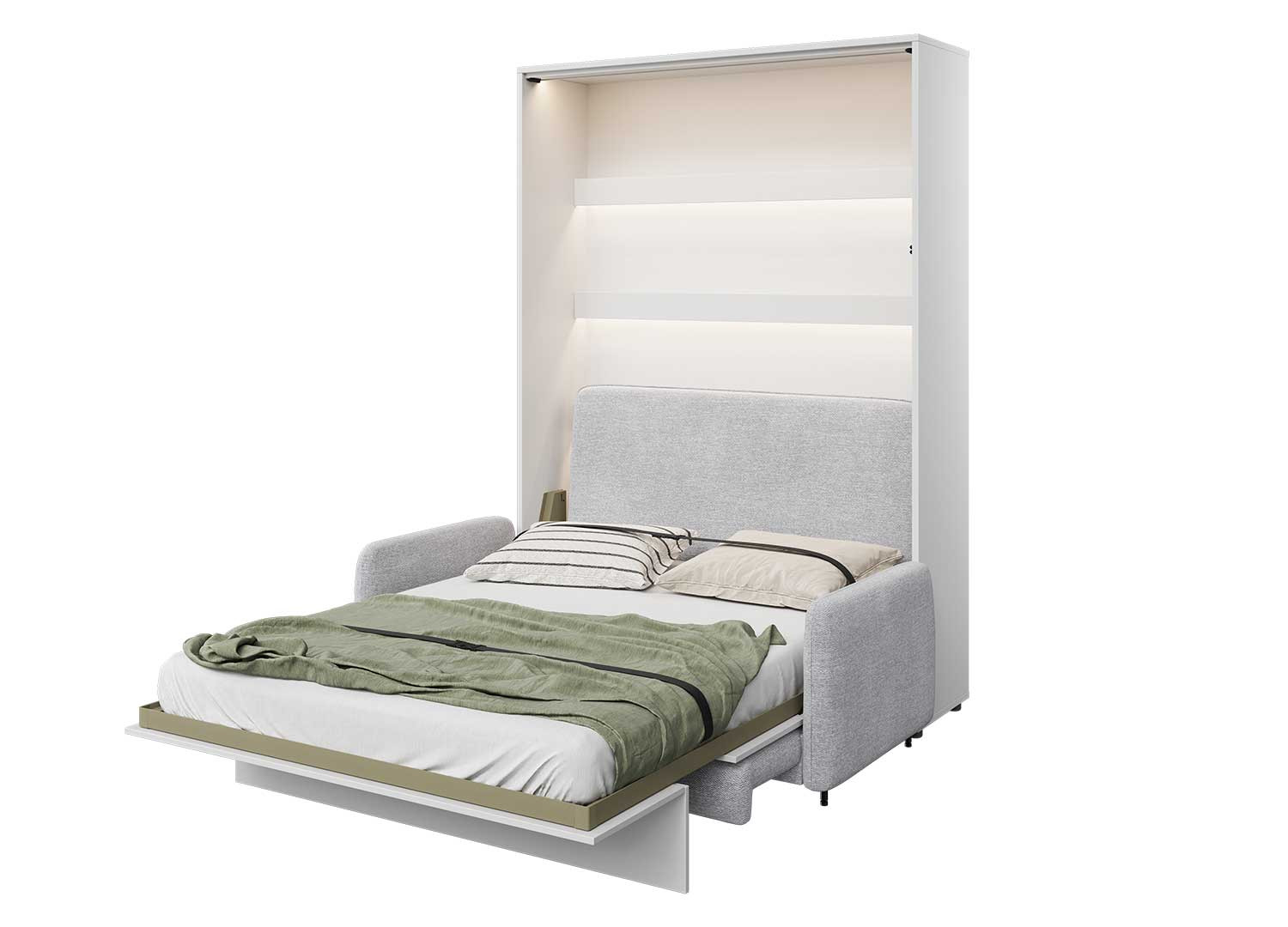 Canapé gris pour lit escamotable vertical 140x200 cm Bed Concept