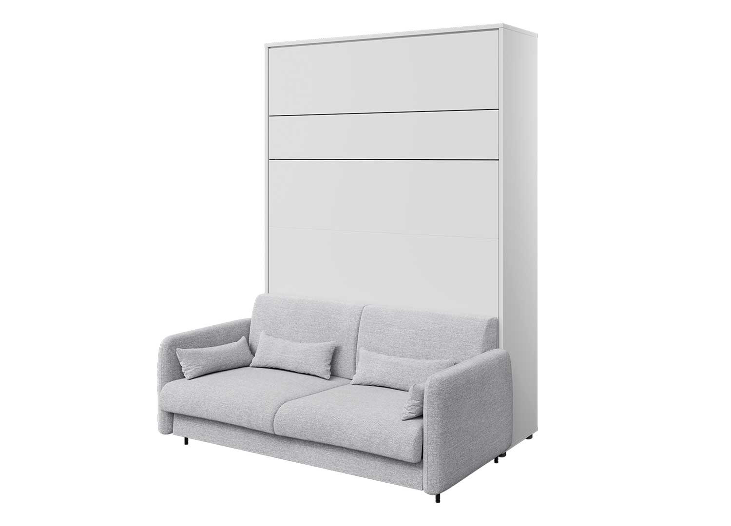 Canapé gris pour lit escamotable vertical 140x200 cm Bed Concept