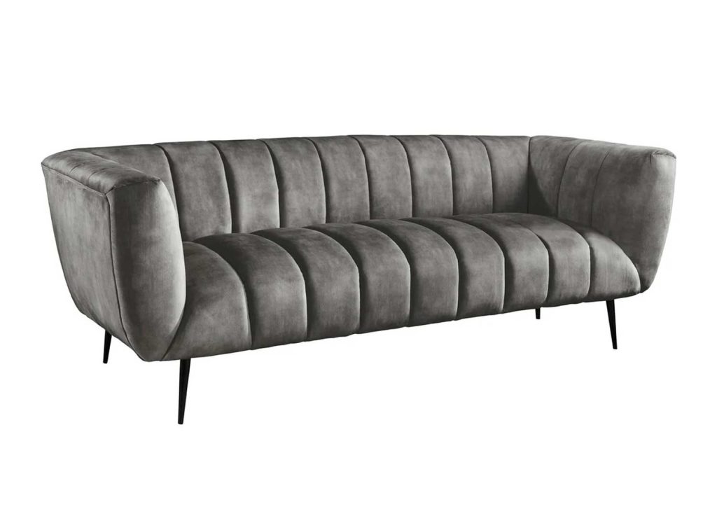 Canapé tissu velours gris Empire