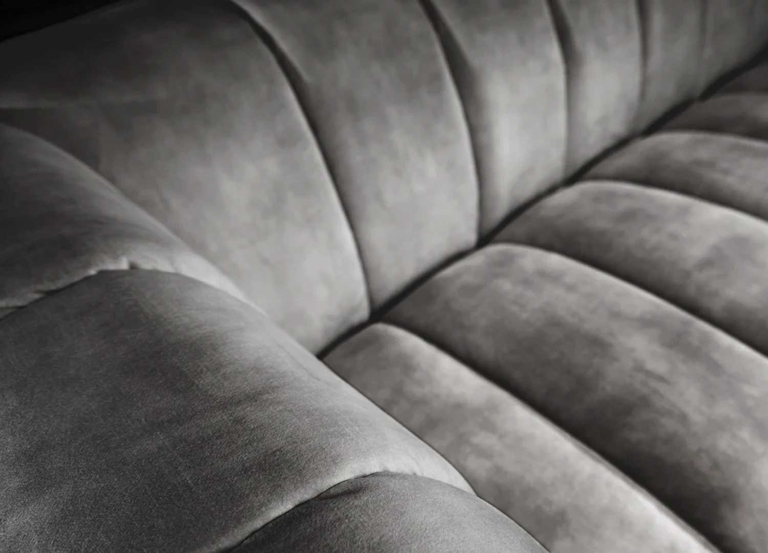 Canapé tissu velours gris Empire
