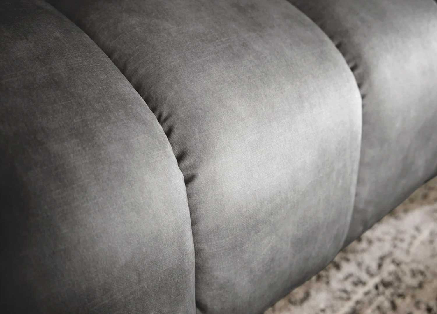 Canapé tissu velours gris Empire