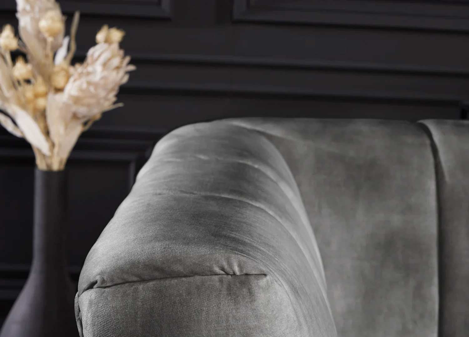 Canapé tissu velours gris Empire