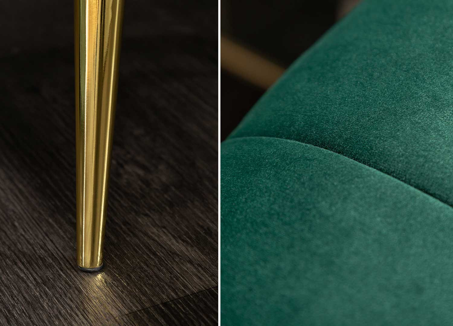 Canapé tissu velours matelassé vert émeraude