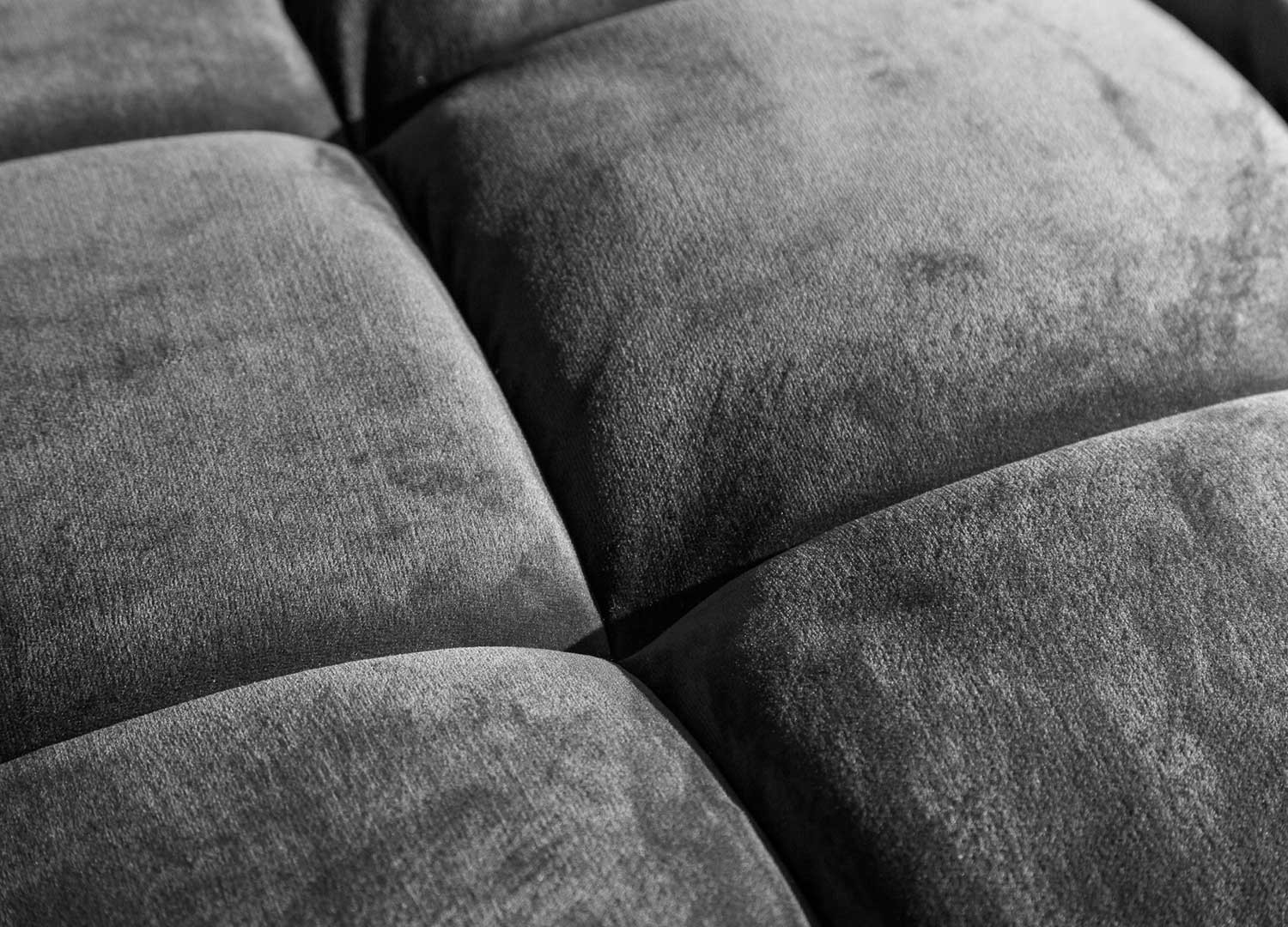 Canapé velours gris 3 places 220 cm