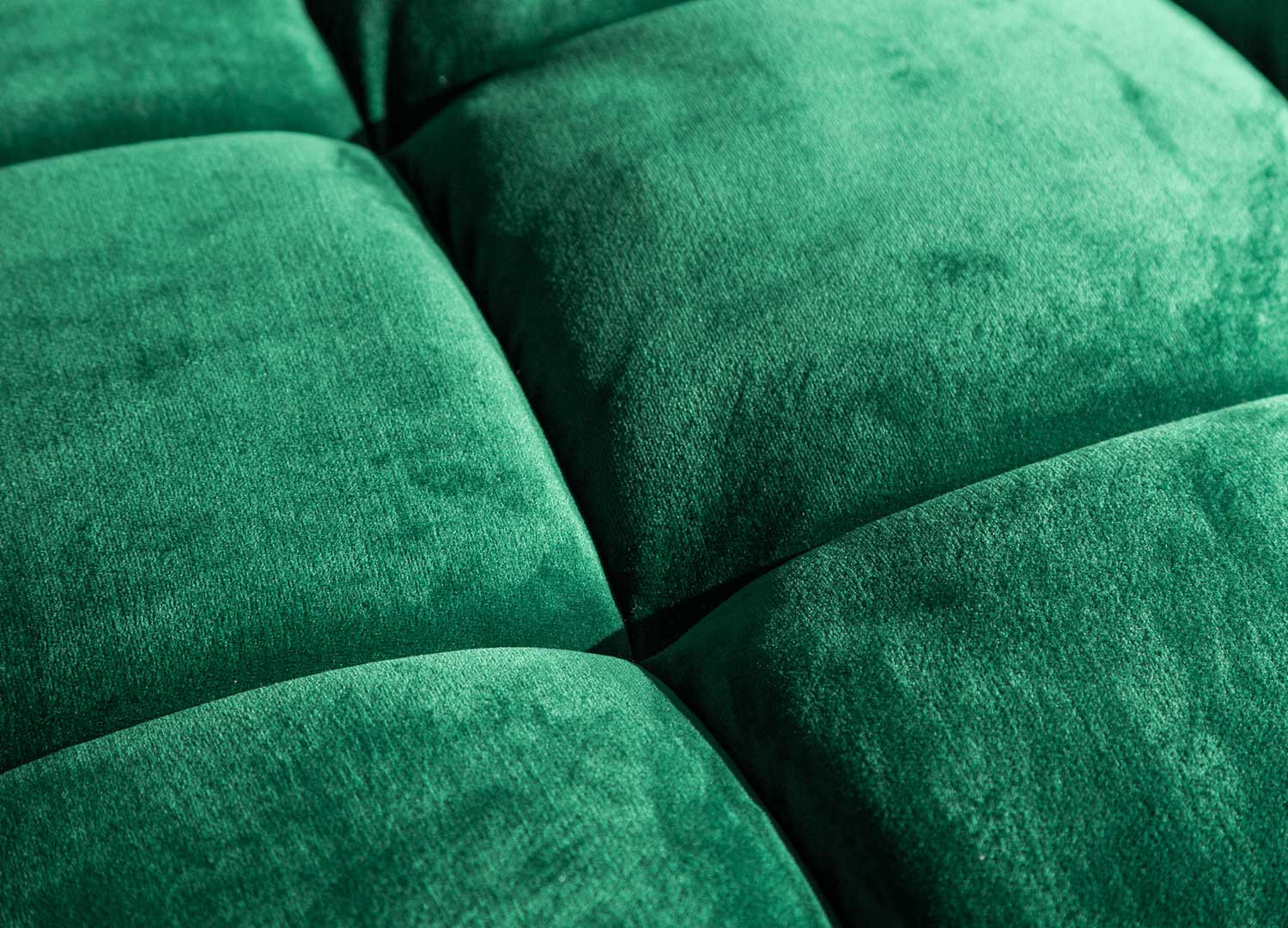 Canapé velours vert émeraude 3 places 220 cm