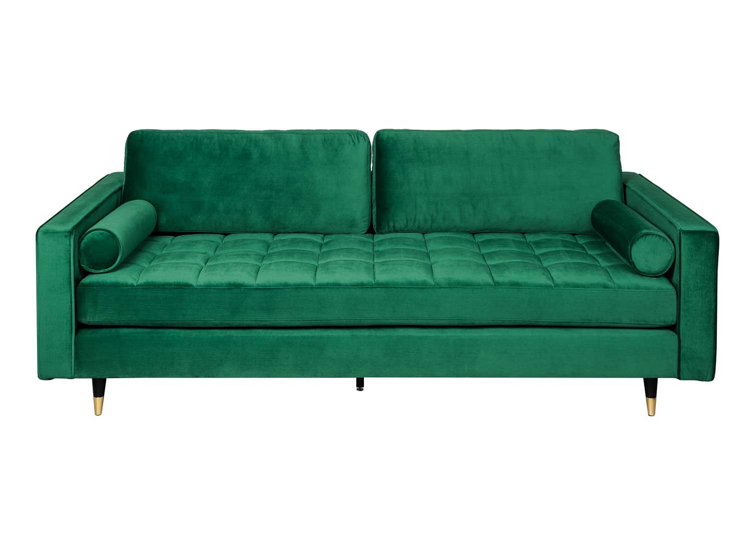 Canapé velours vert émeraude 3 places 220 cm