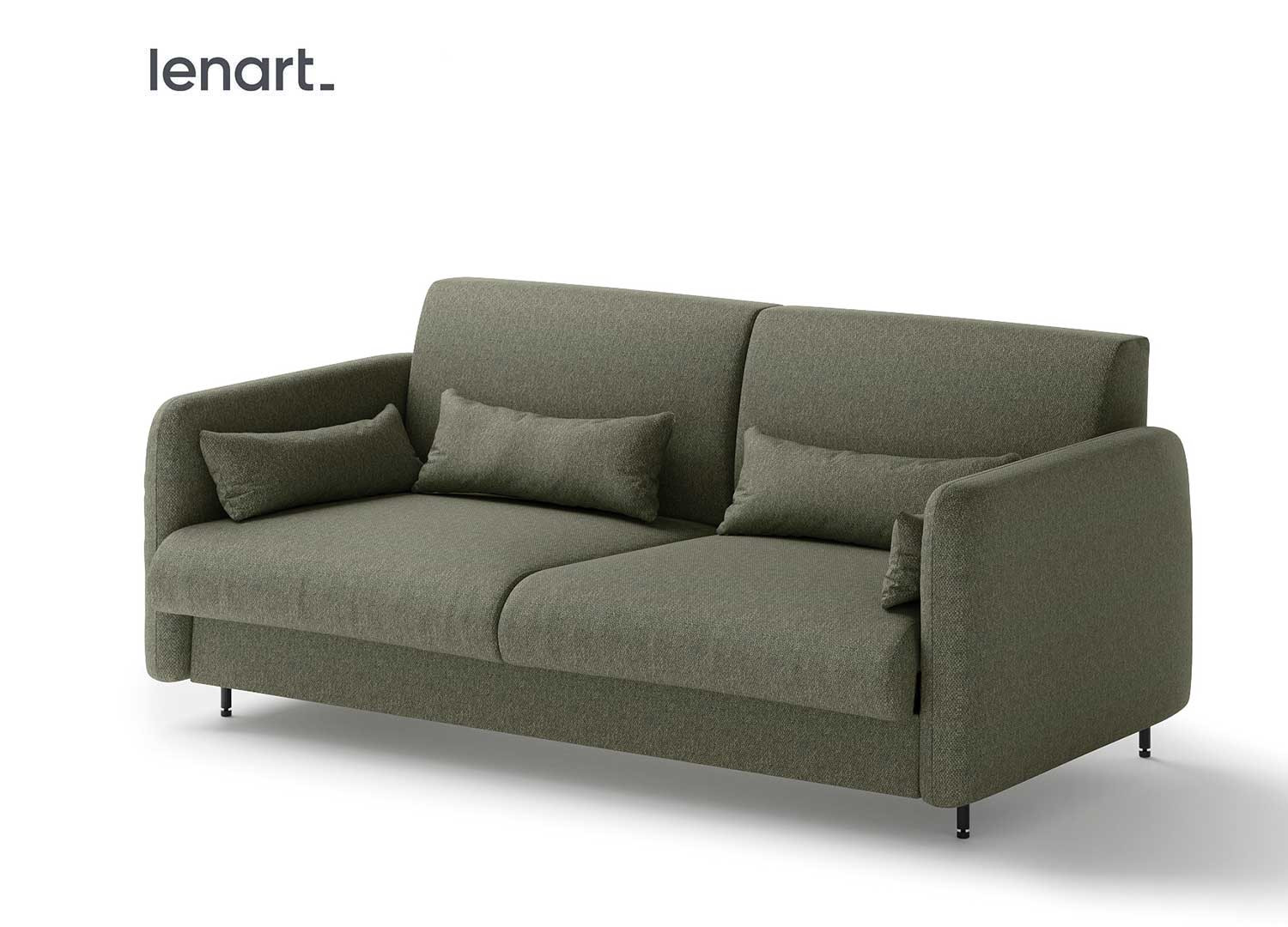 Canapé vert pour lit escamotable vertical 140x200 cm Bed Concept