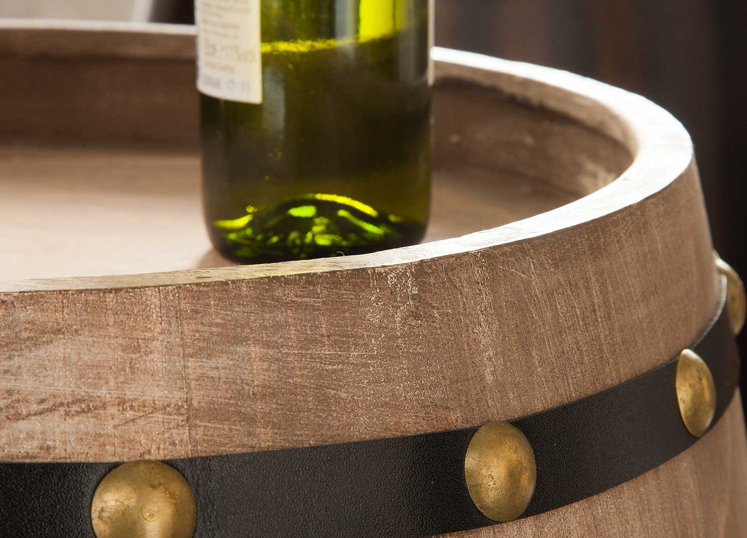 Casier à vin fût de tonneau en sapin 14 bouteilles