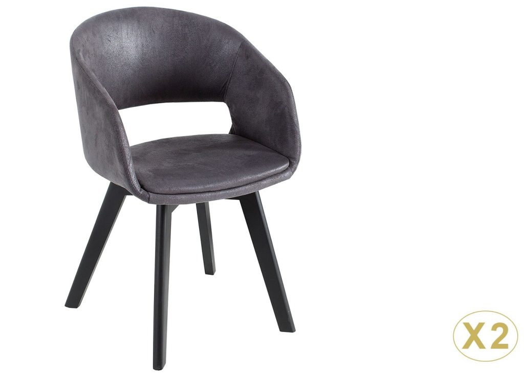 Chaise avec accoudoirs gris vintage
