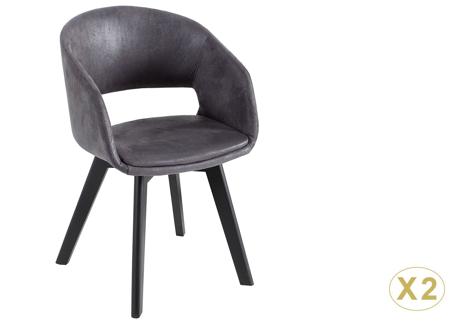 Chaise avec accoudoirs gris vintage