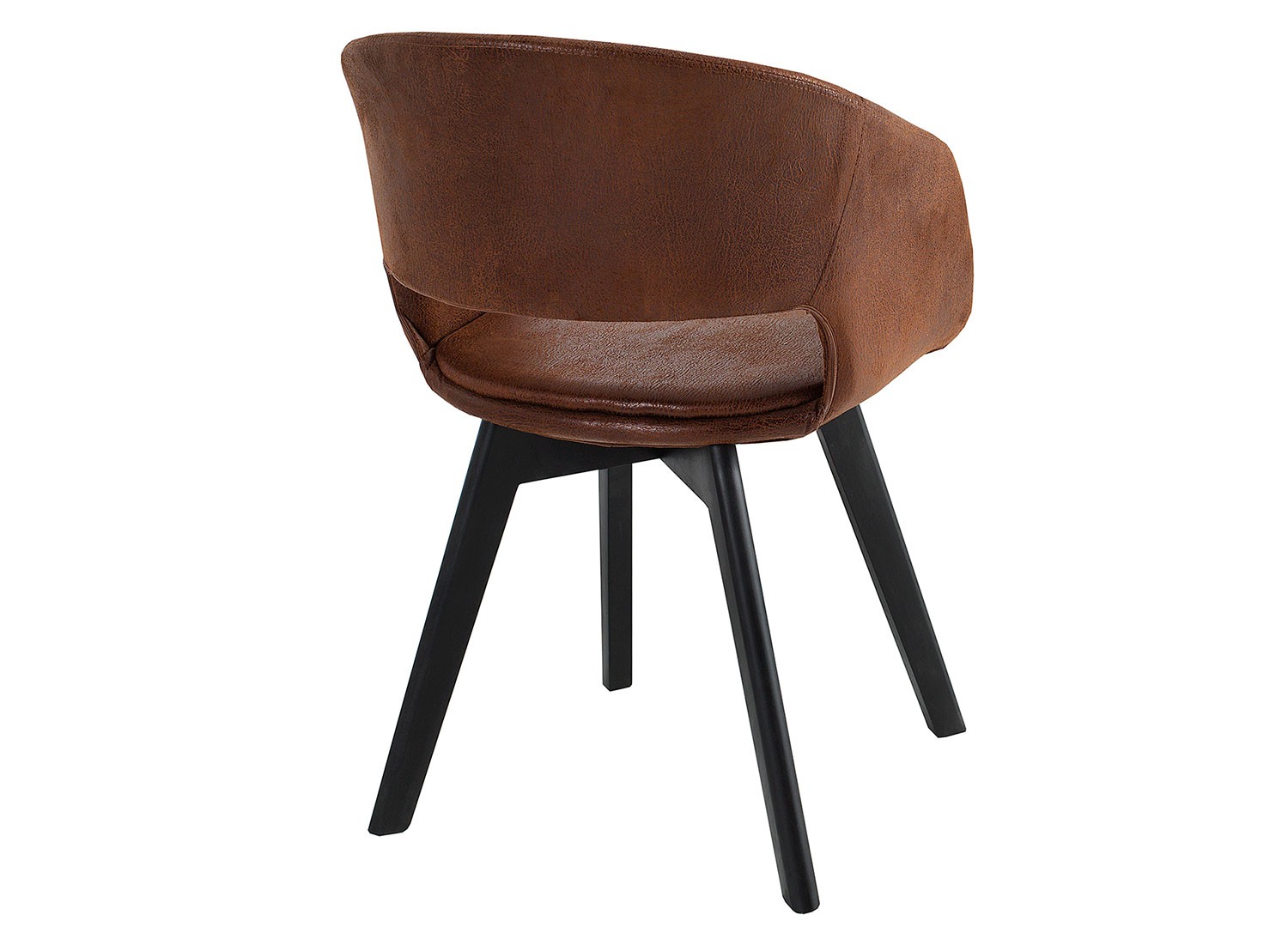 Chaise avec accoudoirs marron vintage