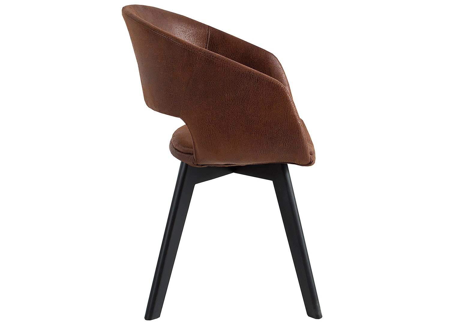 Chaise avec accoudoirs marron vintage
