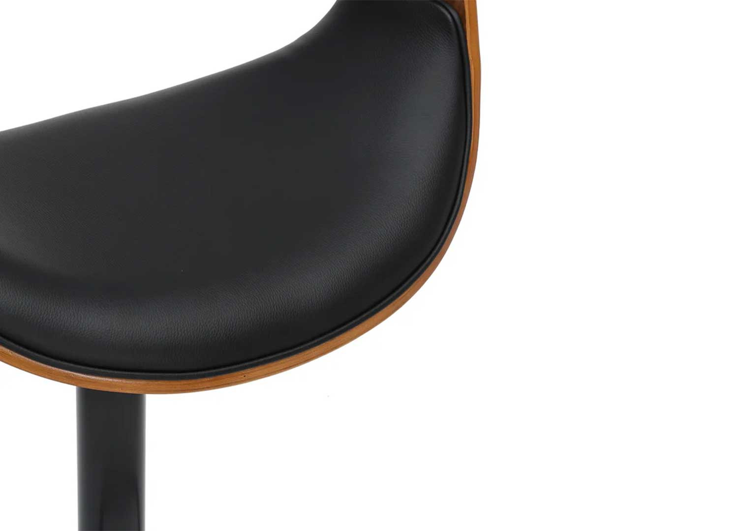 Chaise de bar pivotante rétro moderne noir et noyer Oliver