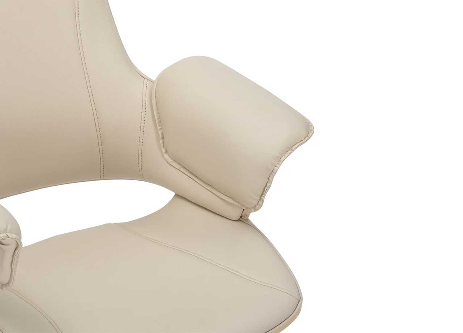 Chaise de bureau pivotante beige et chêne clair Oliver