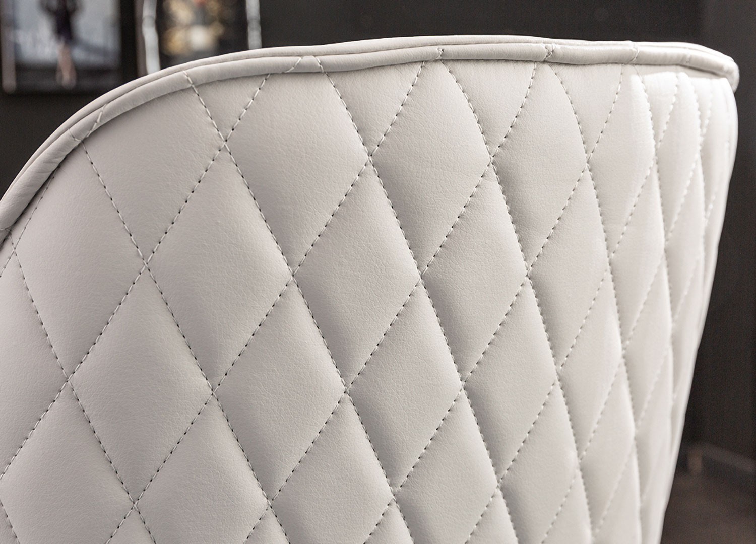 Chaise de bureau réglable en hauteur en simili cuir blanc