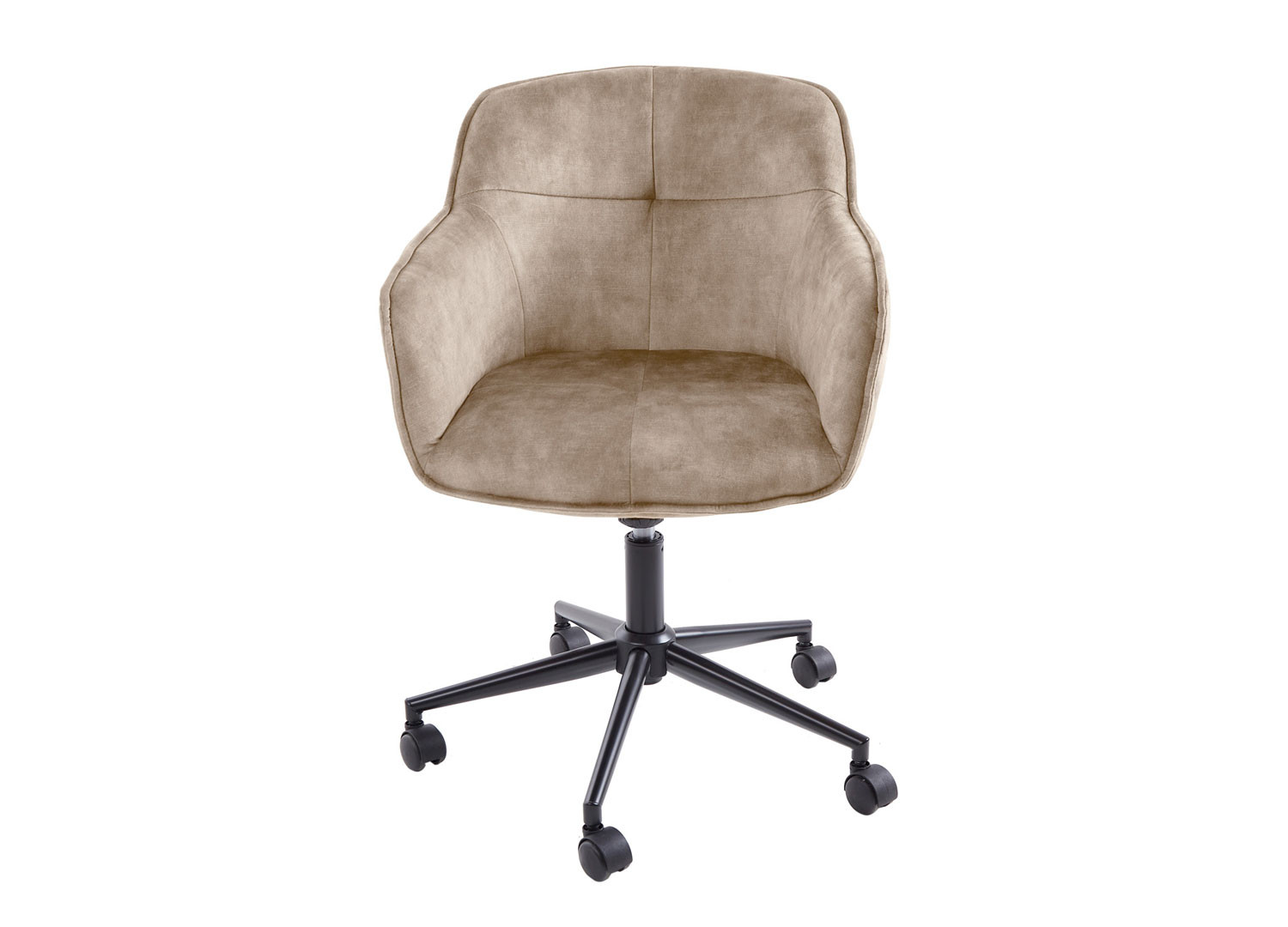 Chaise de bureau velours champagne grège Makoto