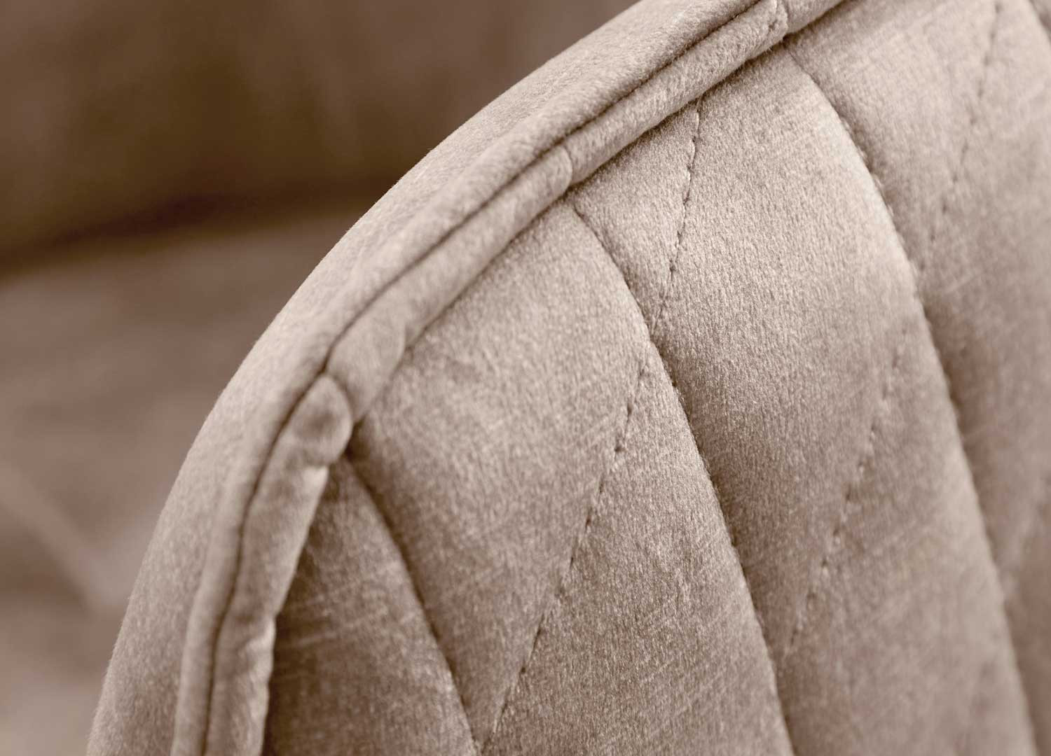 Chaise de bureau velours champagne grège Makoto