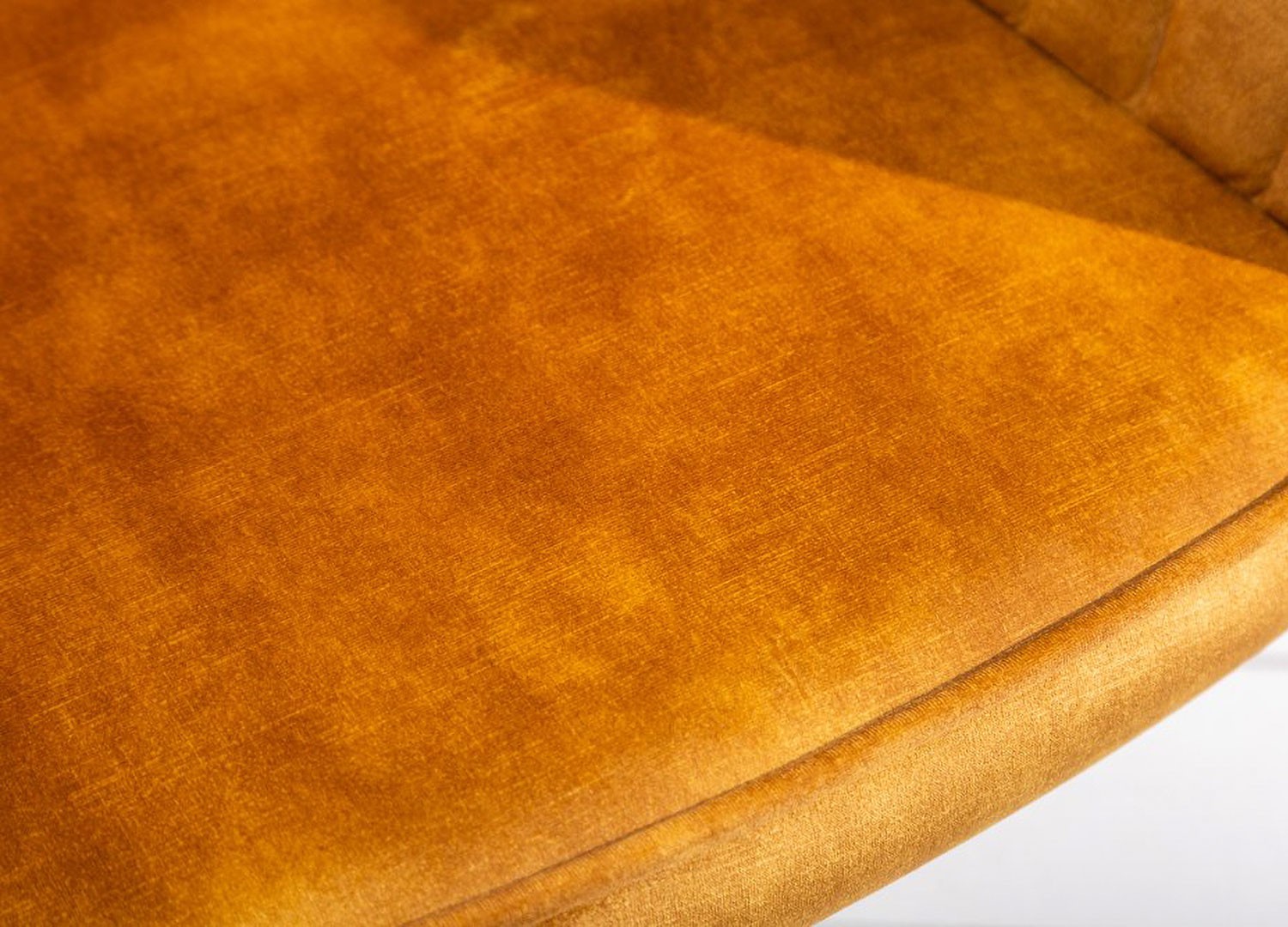 Chaise de bureau velours jaune or pivotante avec accoudoirs