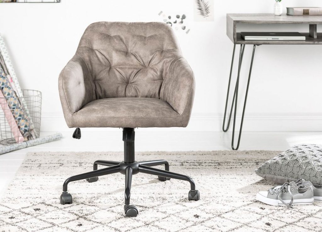 Chaise de bureau velours taupe