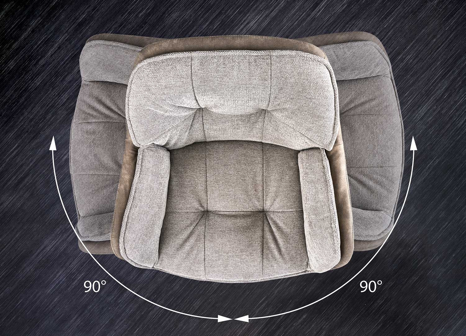 Chaise de salle à manger pivotante microfibre et tissu taupe