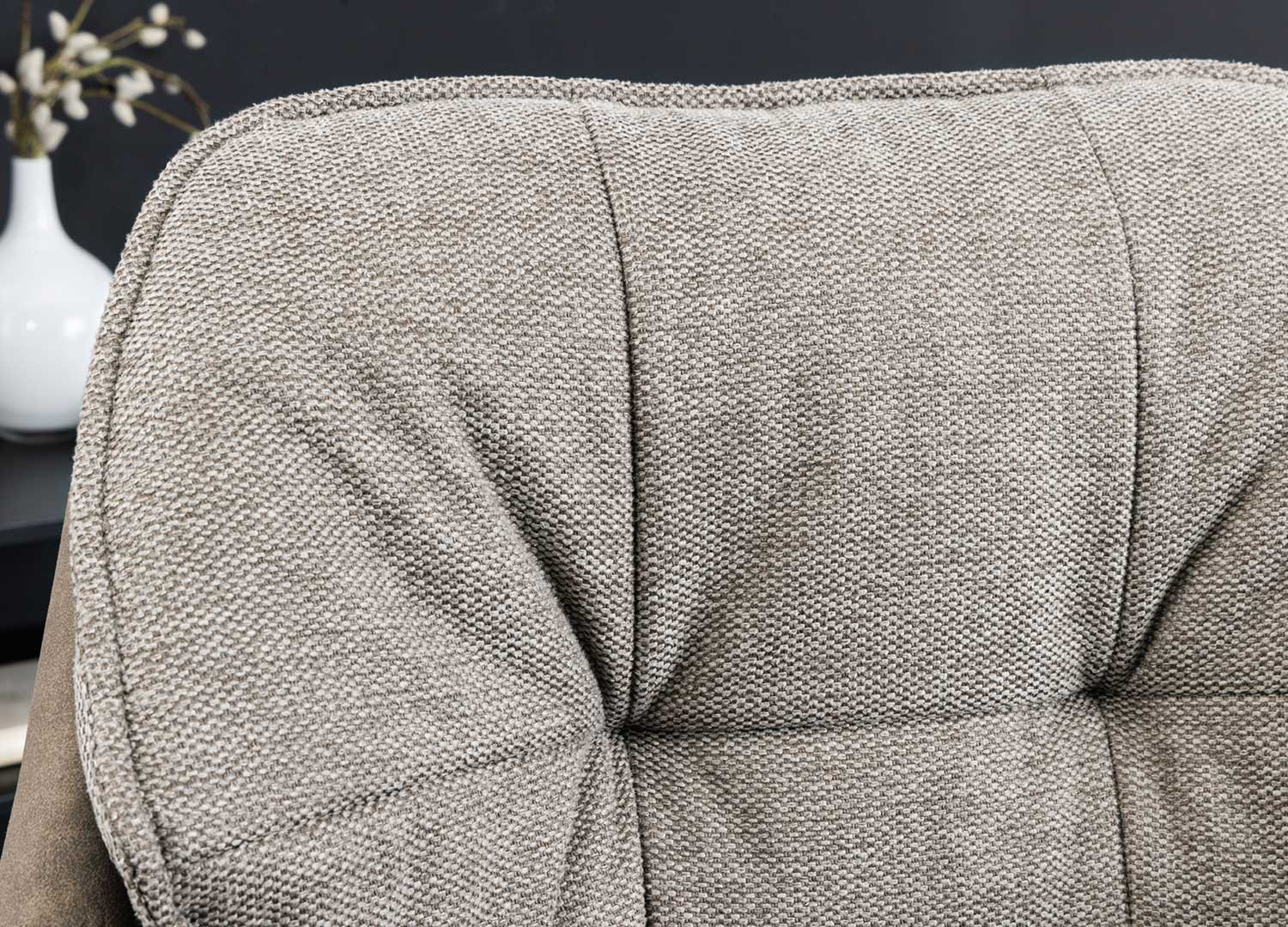 Chaise de salle à manger pivotante microfibre et tissu taupe