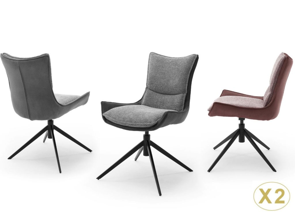 Chaise design en tissu avec coque pivotante