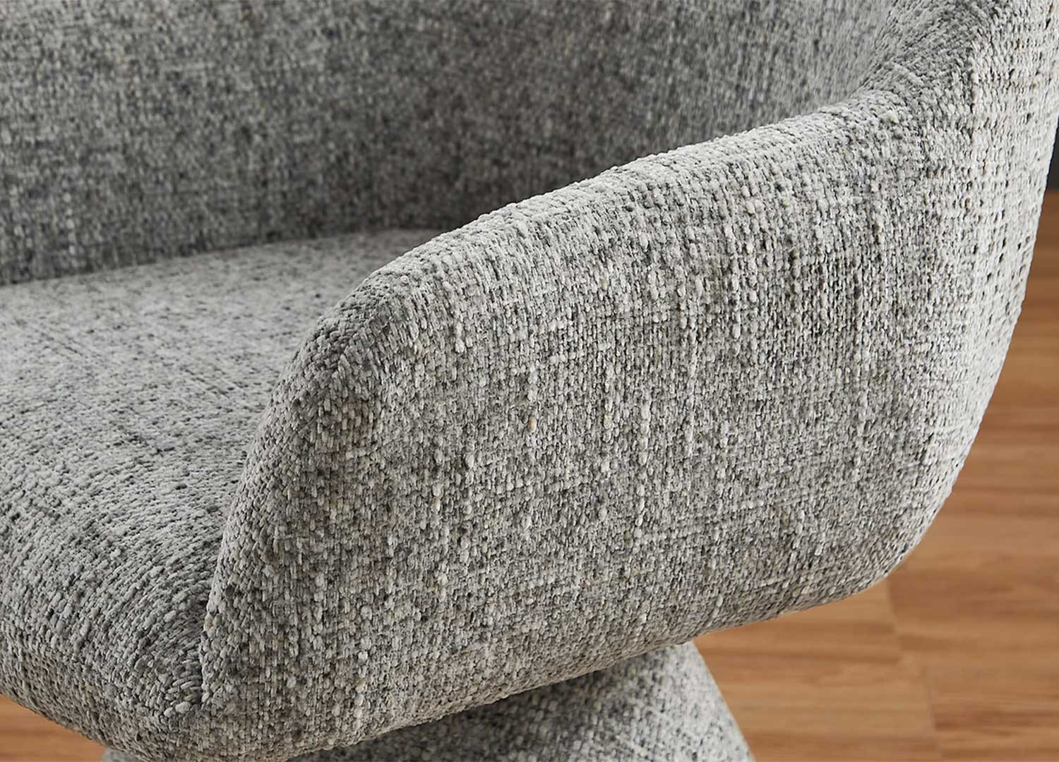 Chaise pivotante à 180° en tissu gris chenille Jenna