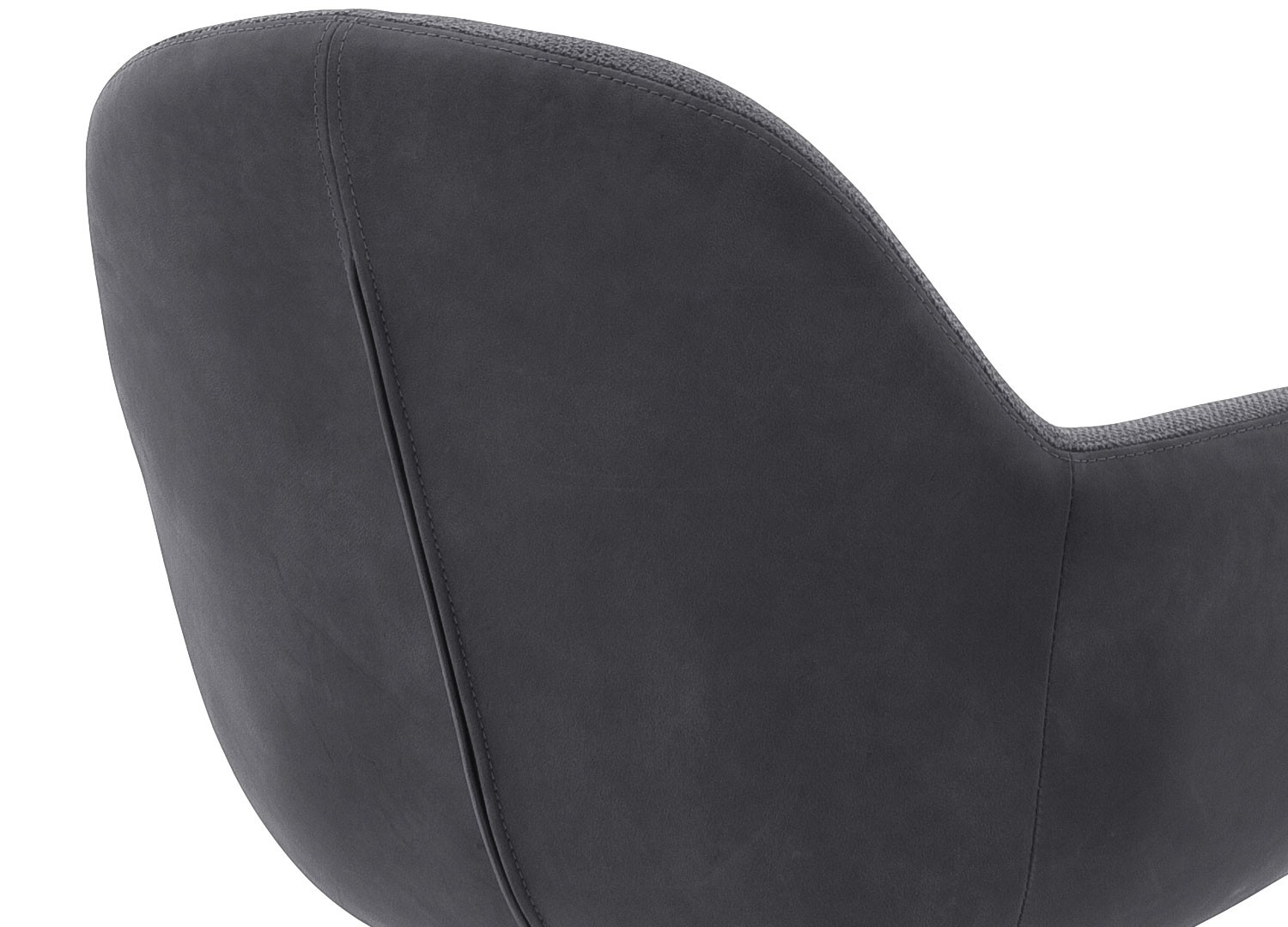 Chaise pivotante anthracite ou cappuccino et pied acier brossé avec accoudoirs