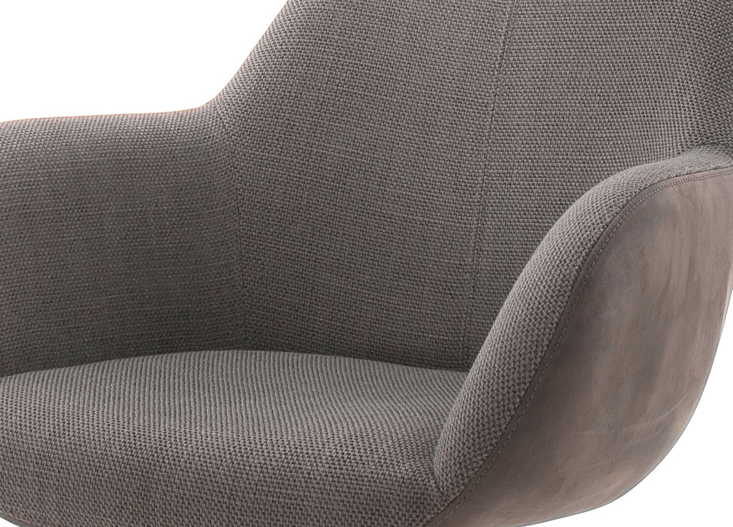 Chaise pivotante anthracite et pied noir avec dossier ajouré