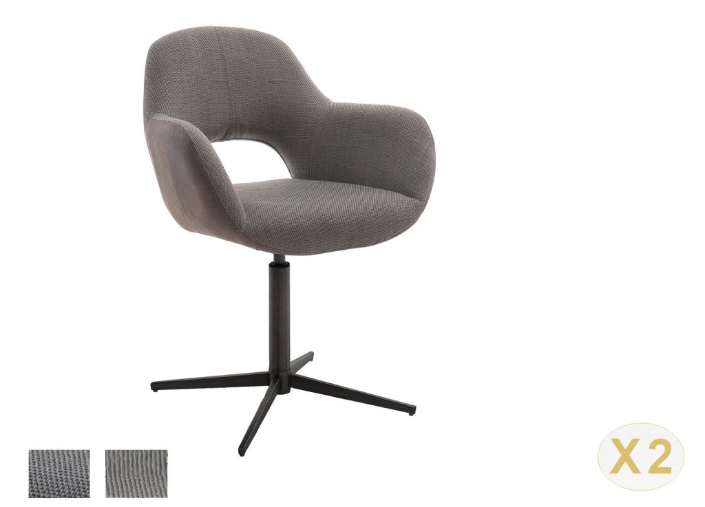 Chaise pivotante avec dossier ajouré