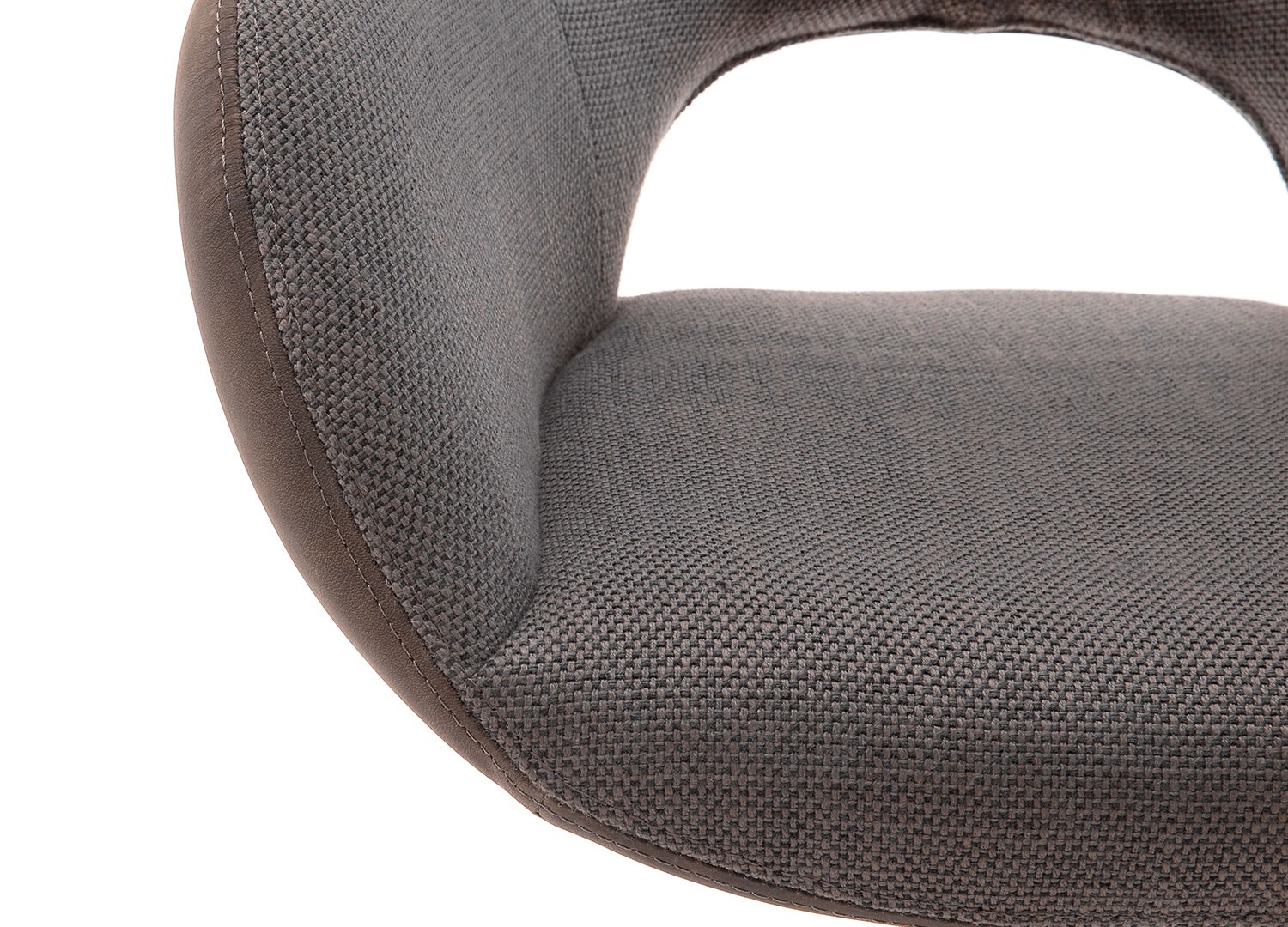 Chaise pivotante cappuccino et pied acier brossé avec dossier ajouré