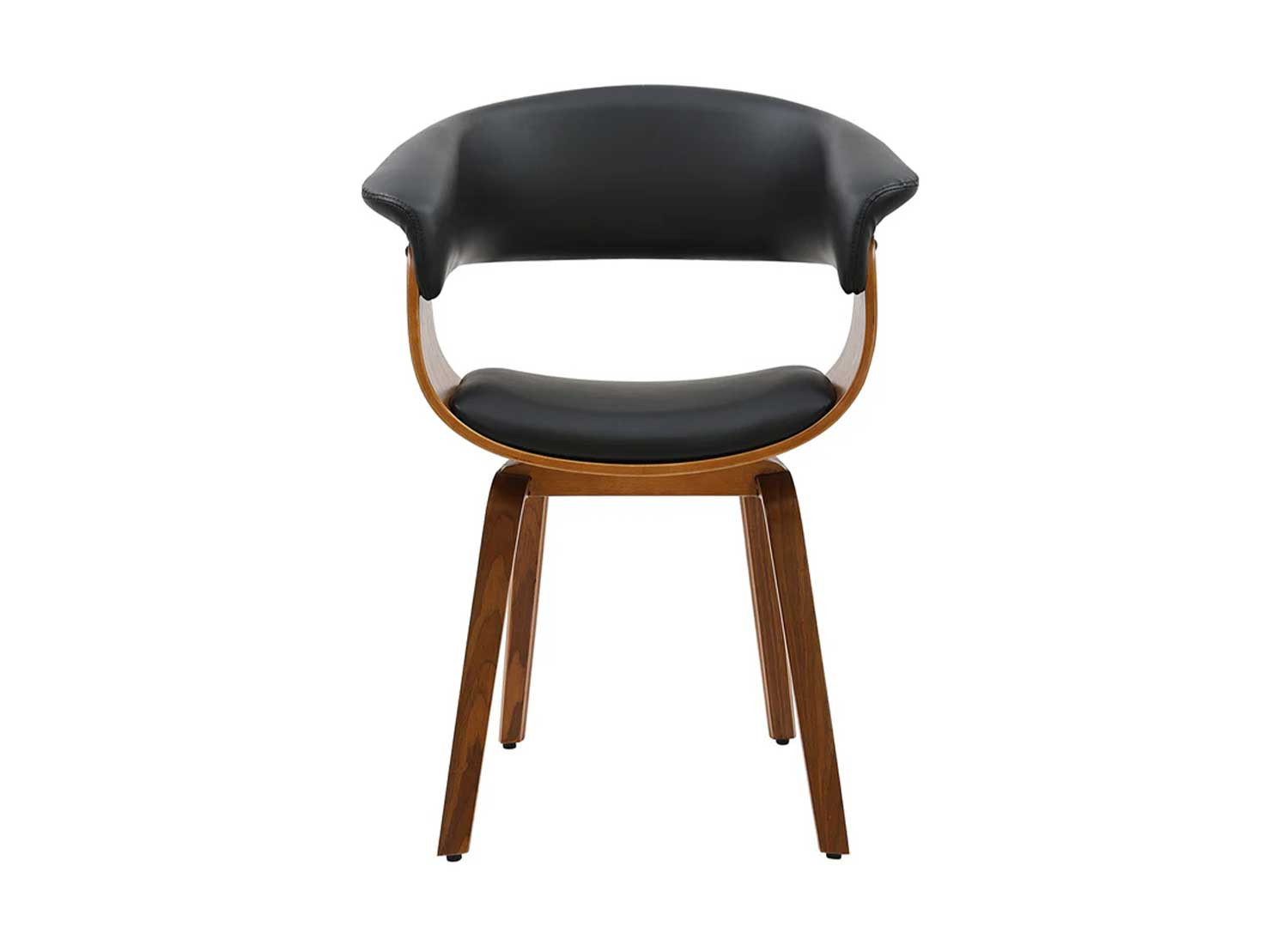 Chaise rétro design noir et noyer Oliver