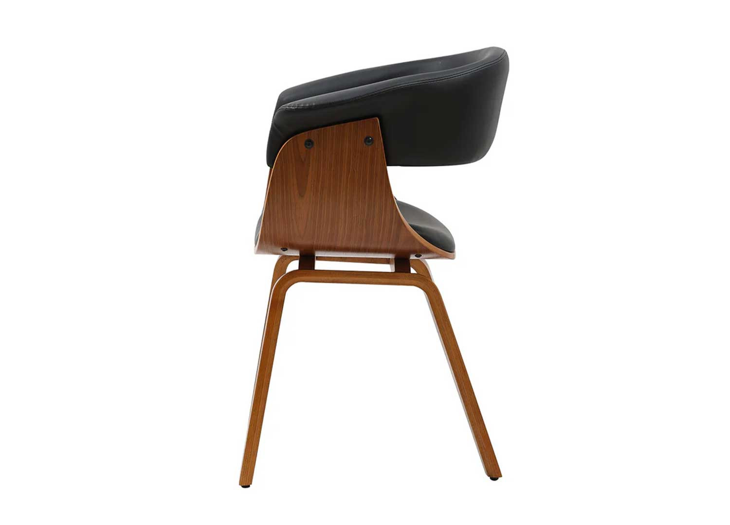 Chaise rétro design noir et noyer Oliver