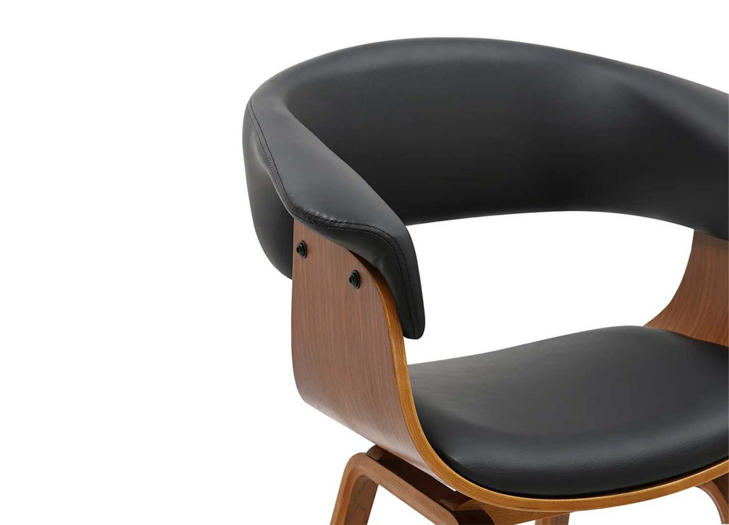 Chaise rétro design noir et noyer Oliver